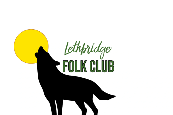 Lethbridge Folk Club Logo of a coyote howling at the moon.