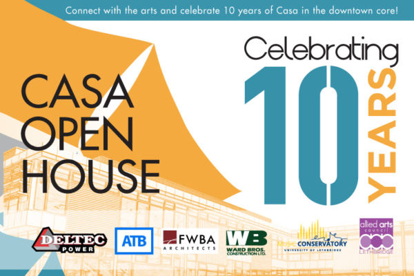 Casa 10 Open House graphic with sponsor logo